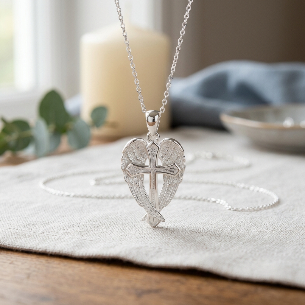 Angel Wing Cross Necklace