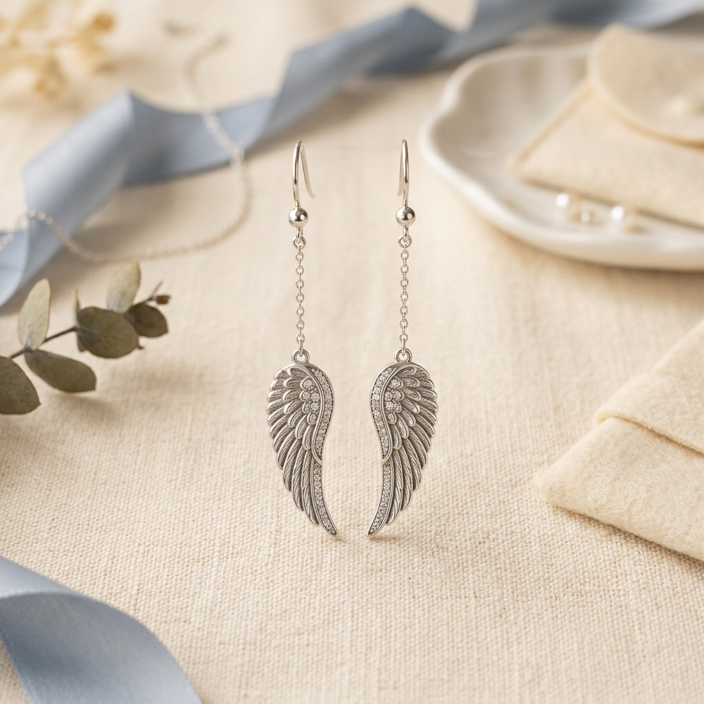 Angel Wing Drop Earrings