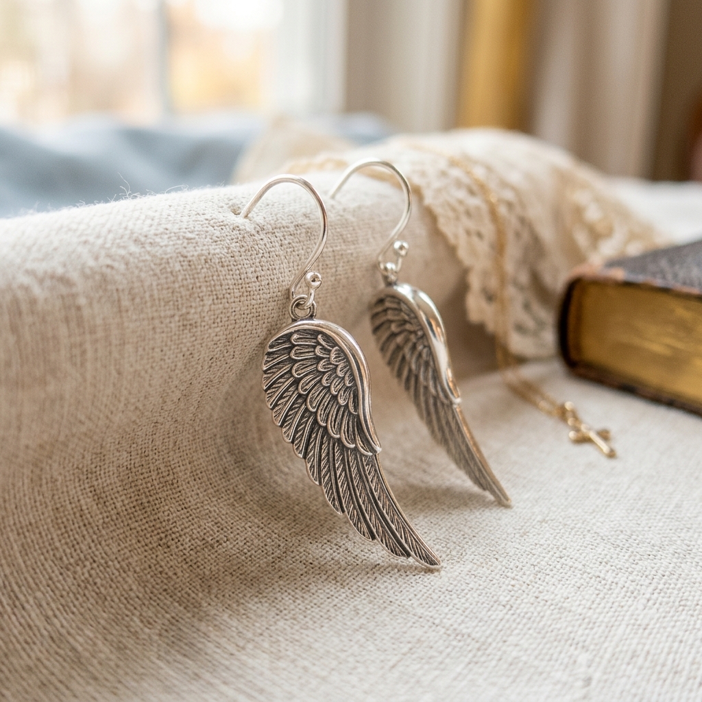 Angel Wing Drop Earrings view 2