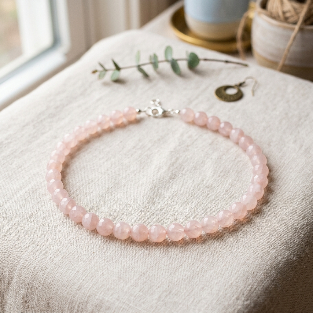 Rose Quartz Beaded Necklace