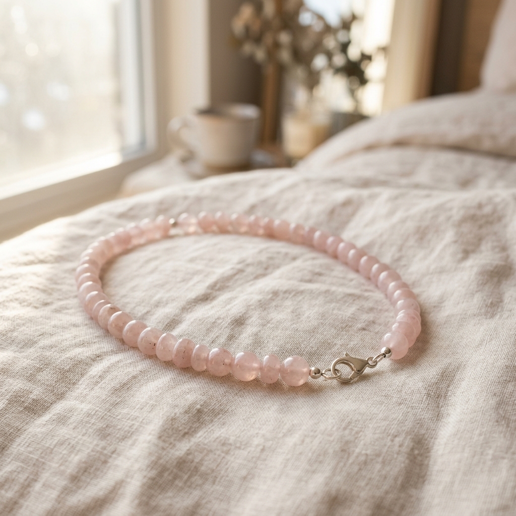 Rose Quartz Beaded Necklace view 4