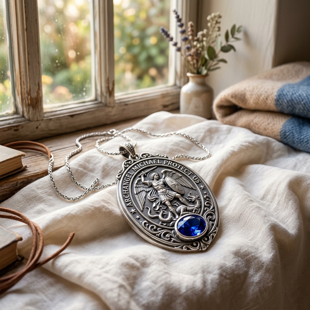 Sapphire Archangel Michael Medallion view 4