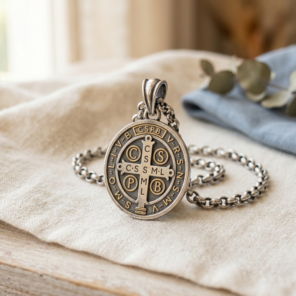 St. Benedict Heirloom Medal view 2