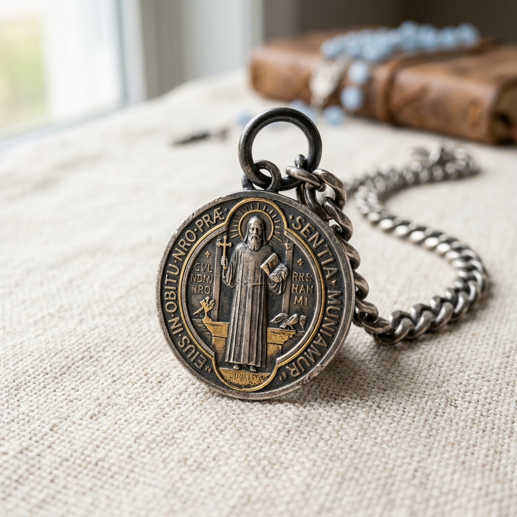 St. Benedict Heirloom Medal view 3