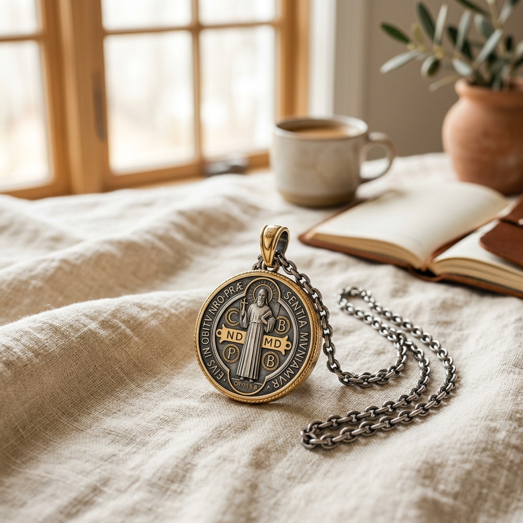 St. Benedict Heirloom Medal view 4